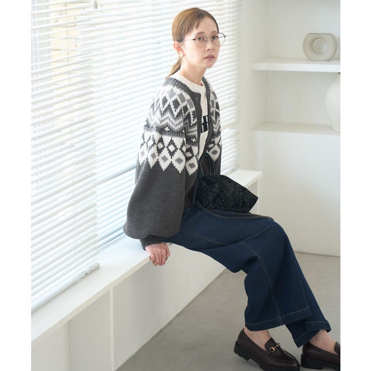 求心柄ボリュームスリーブカーディガン/イージーケア | ROPE' PICNIC | 詳細画像4 