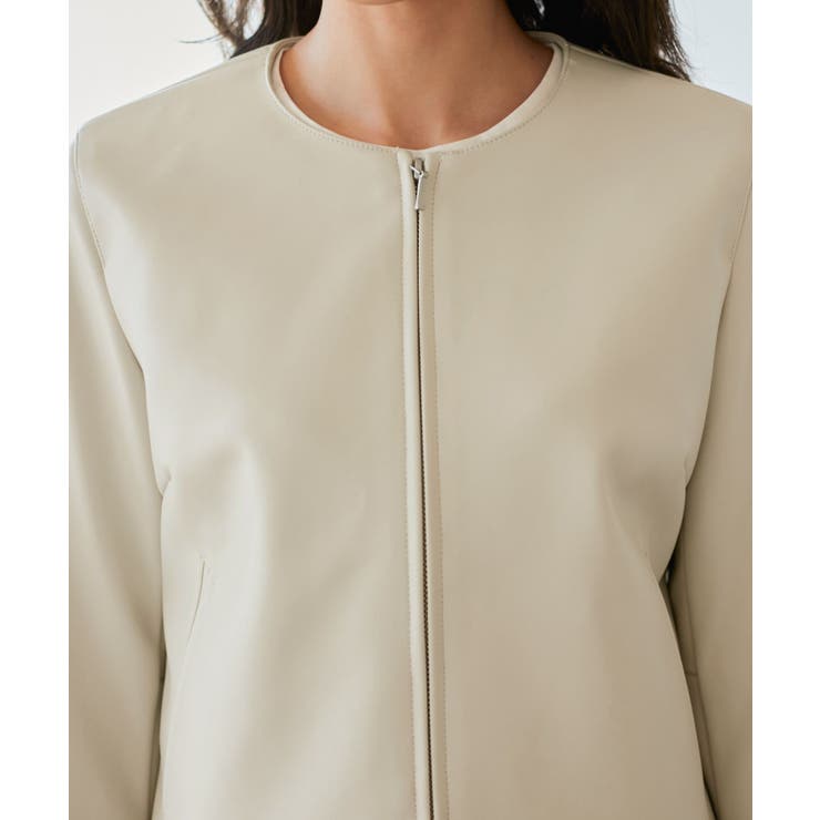 【花粉ガード】シンセティックレザーノーカラージャケット | ROPE' PICNIC | 詳細画像22 