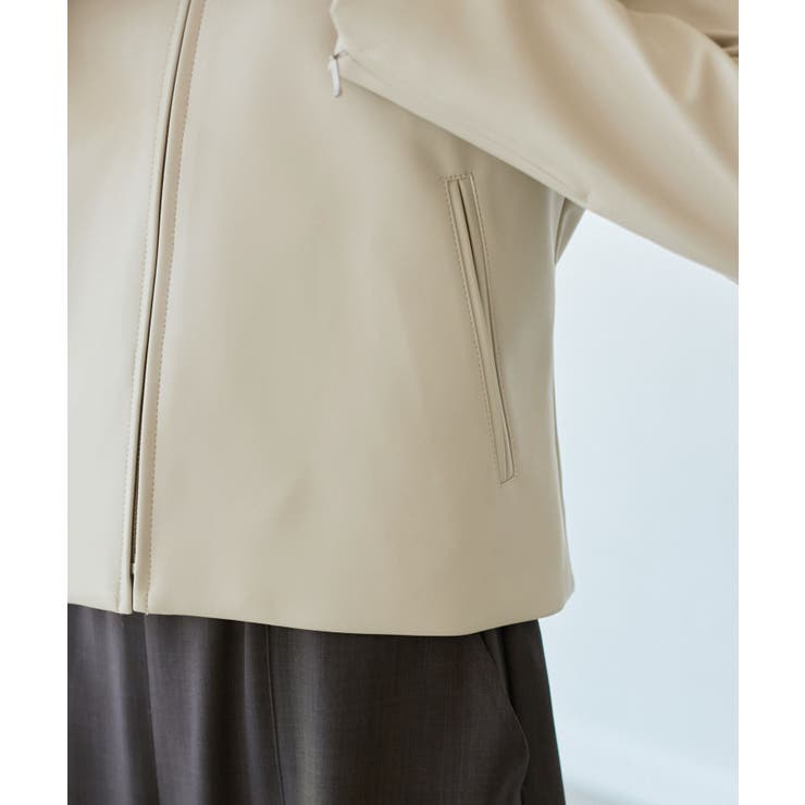 【花粉ガード】シンセティックレザーノーカラージャケット | ROPE' PICNIC | 詳細画像27 