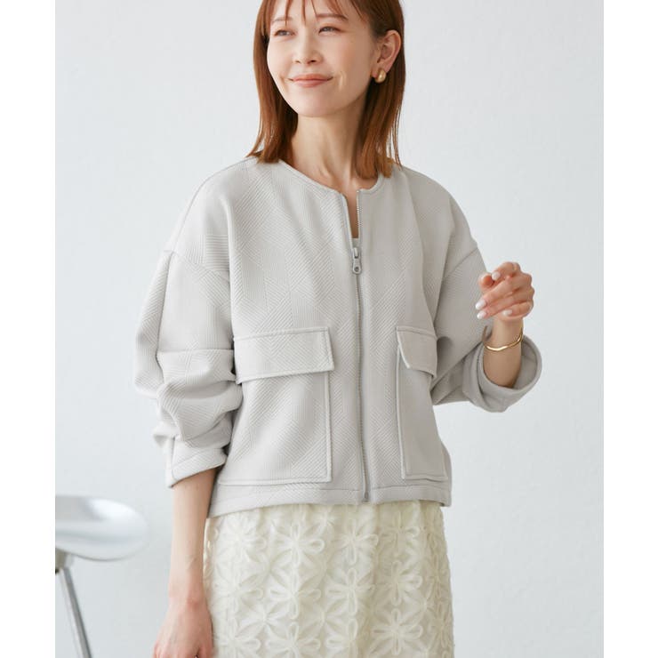 幾何柄ジャガードショート丈ブルゾン | ROPE' PICNIC | 詳細画像11 