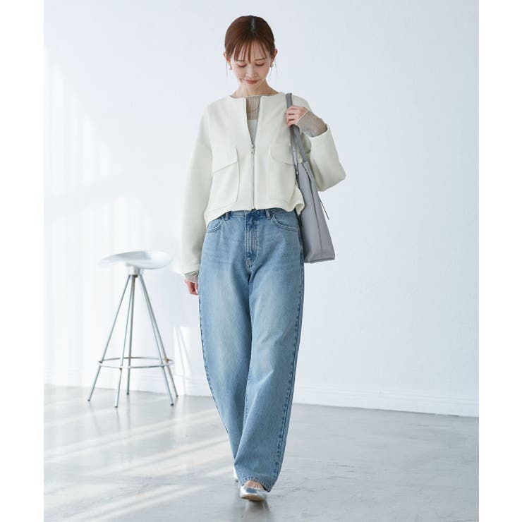 幾何柄ジャガードショート丈ブルゾン | ROPE' PICNIC | 詳細画像15 