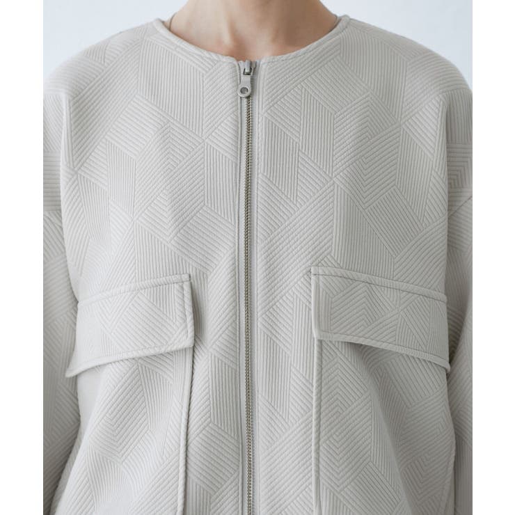 幾何柄ジャガードショート丈ブルゾン | ROPE' PICNIC | 詳細画像25 