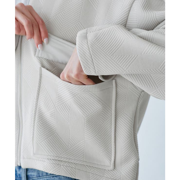 幾何柄ジャガードショート丈ブルゾン | ROPE' PICNIC | 詳細画像28 