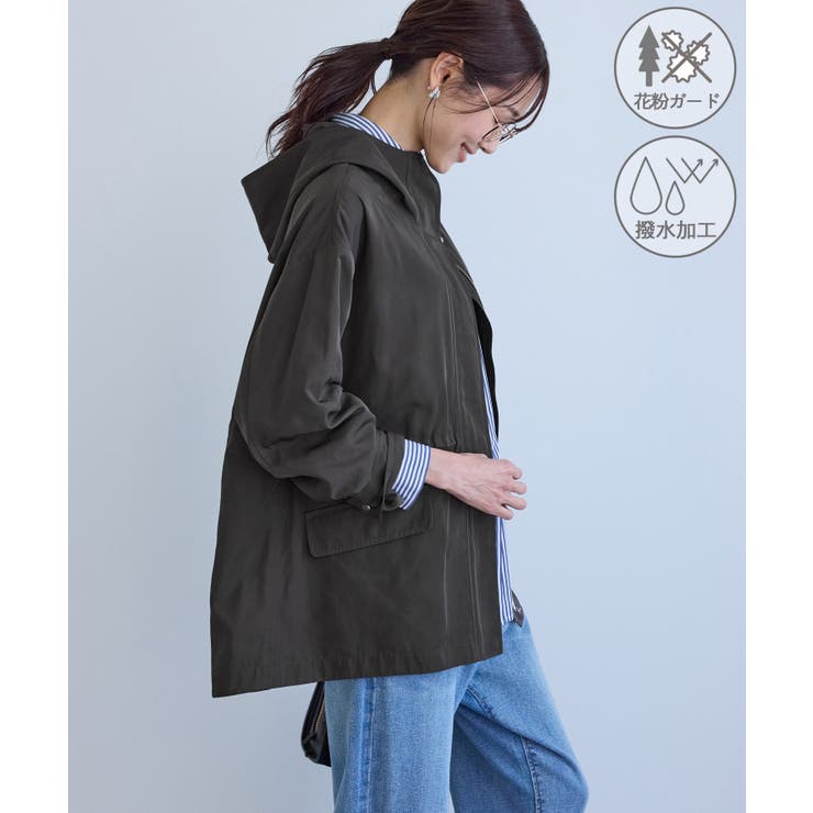 チャコール(06) | ミドル丈マウンテンパーカー スプリングコート/花粉ガード・撥水 | ROPE' PICNIC