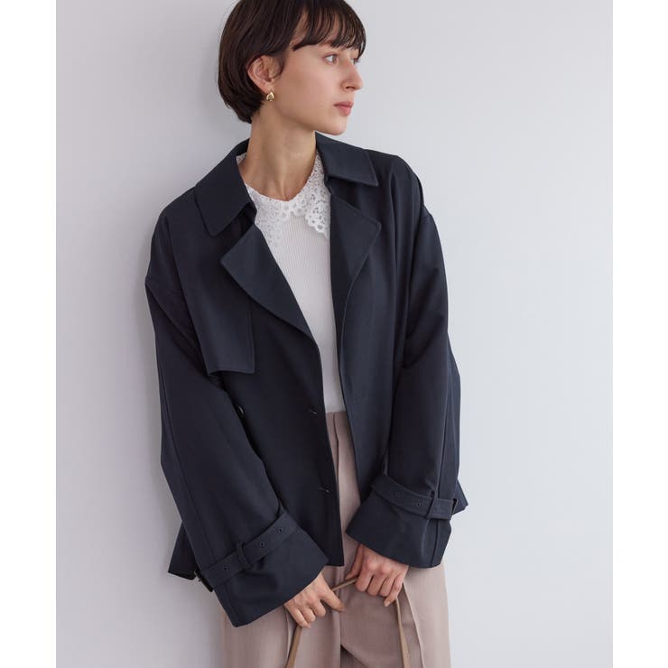 ネイビー(40) | ショート丈トレンチコート/撥水・花粉ガード | ROPE' PICNIC
