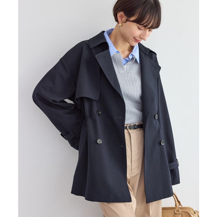 ネイビー(40) | ミドル丈トレンチコート/撥水・花粉ガード | ROPE' PICNIC