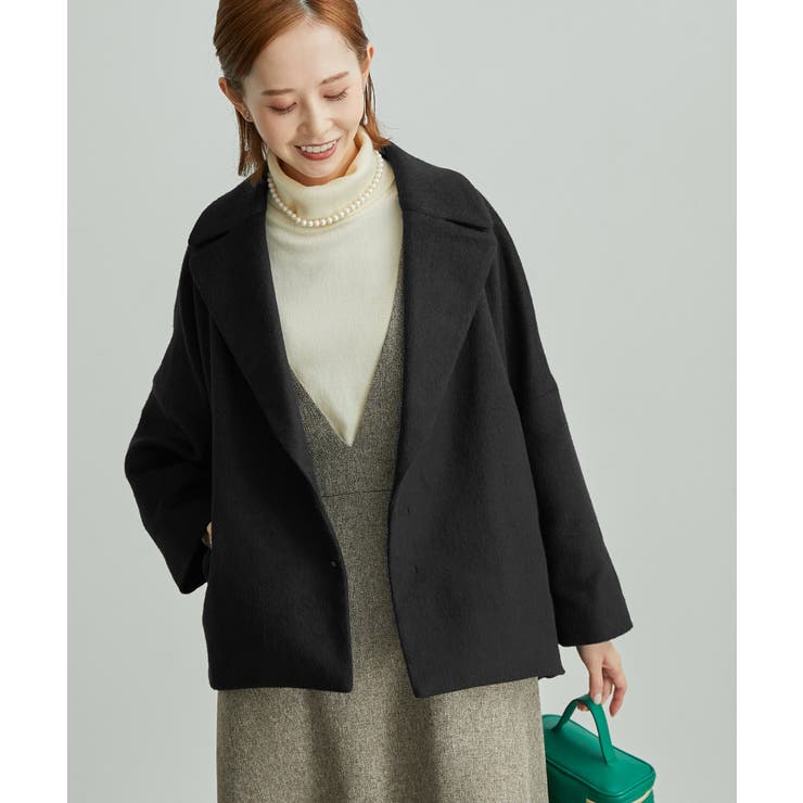 ビッグカラーコクーンショートコート[品番：RPCW0033235]｜ROPE