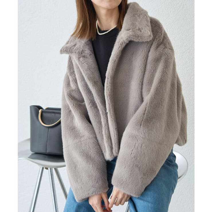 高評価なギフト スタンドカラーファーショートコート[品番：RPCW0046221]｜ROPE ジャケット・アウター