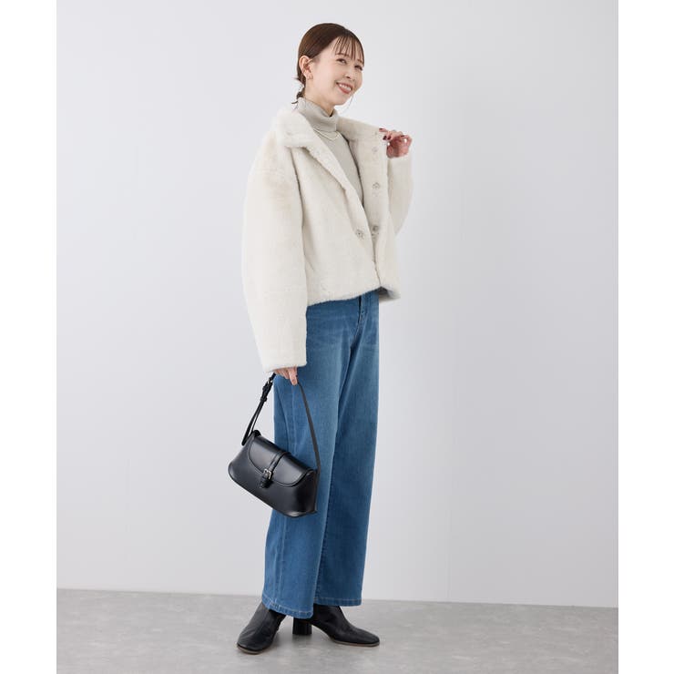 スタンドカラーファーショートコート[品番：RPCW0046221]｜ROPE