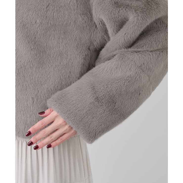 スタンドカラーファーショートコート[品番：RPCW0046221]｜ROPE