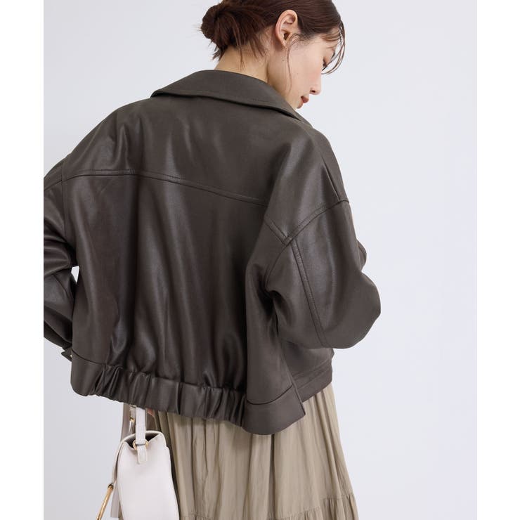 柔らかな質感の シンセティックレザー風マシュマロブルゾン[品番：RPCW0046117 ジャケット・アウター