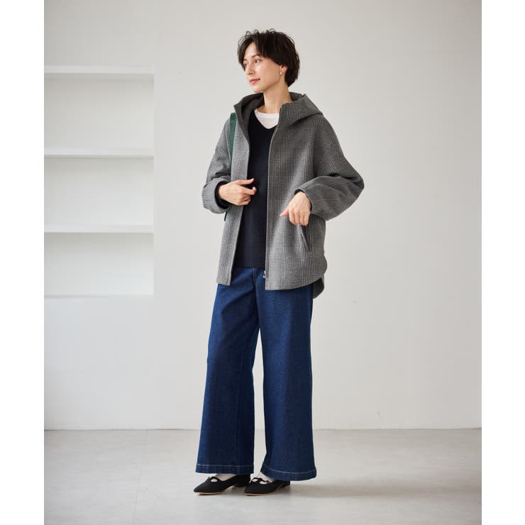 ジャージーメルトンシリーズ ジップアップフーデッドコート 無地 | ROPE' PICNIC | 詳細画像2 