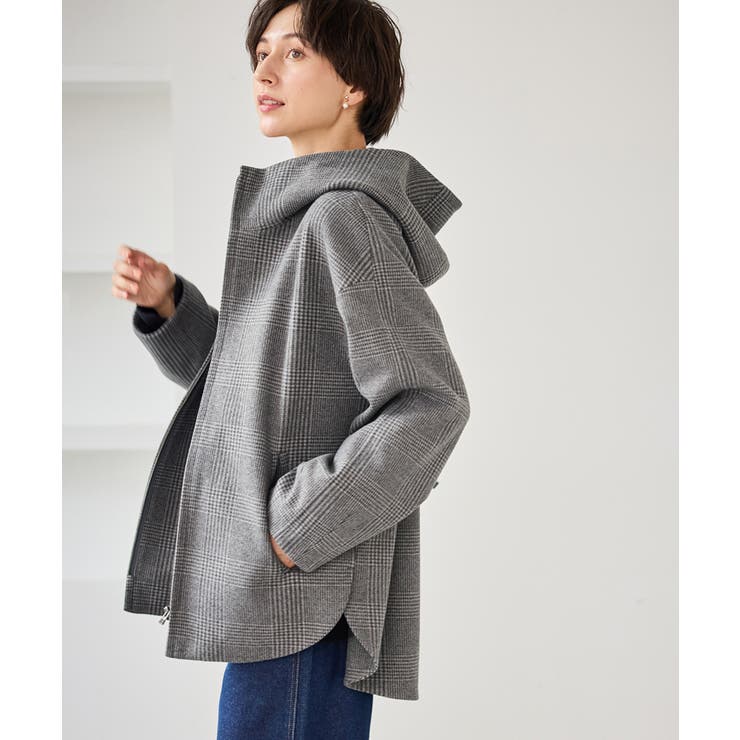 ジャージーメルトンシリーズ ジップアップフーデッドコート 無地 | ROPE' PICNIC | 詳細画像4 