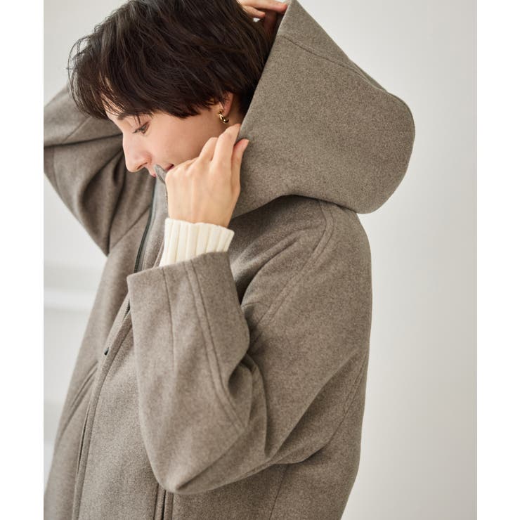 ブラウン(20) | ジャージーメルトンシリーズ ジップアップフーデッドコート 無地 | ROPE' PICNIC