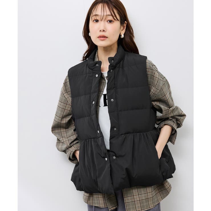 GREEN DOWN/グリーンダウン】ペプラムダウンベスト[品番：RPCW0050763