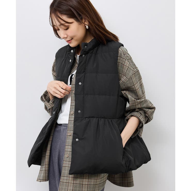 JUN&ROPE ダウンベストワンピース JUN&ROPE'（ジュンアンドロペ）の「【撥水】ロゴベルト付きダウン