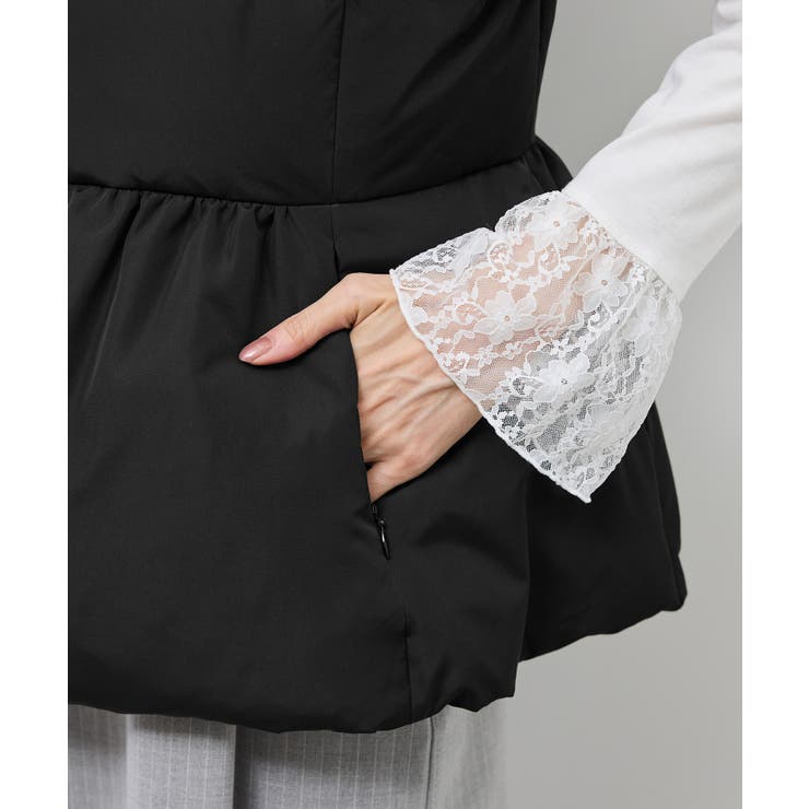 GREEN DOWN/グリーンダウン】ペプラムダウンベスト[品番：RPCW0050763