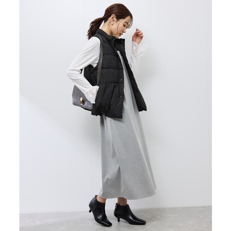 【GREEN DOWN/グリーンダウン】ペプラムダウンベスト | ROPE' PICNIC | 詳細画像3 