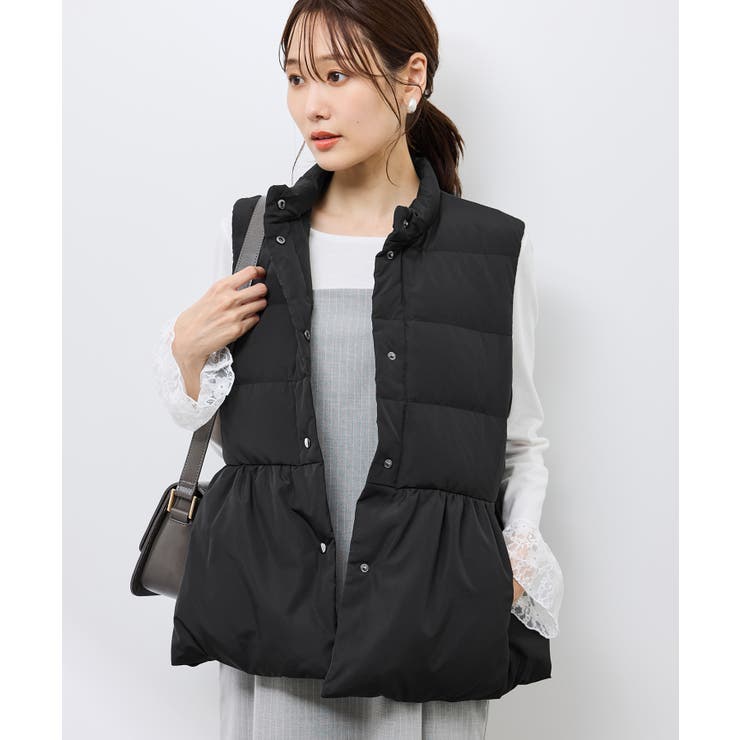 【GREEN DOWN/グリーンダウン】ペプラムダウンベスト | ROPE' PICNIC | 詳細画像4 