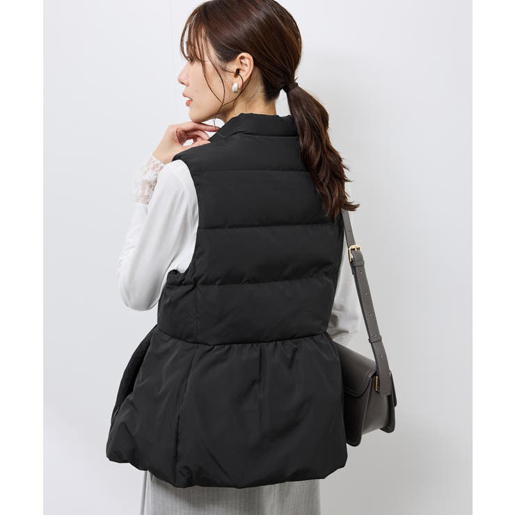 GREEN DOWN/グリーンダウン】ペプラムダウンベスト[品番：RPCW0050763