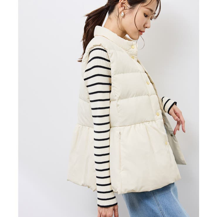 GREEN DOWN/グリーンダウン】ペプラムダウンベスト[品番：RPCW0050763