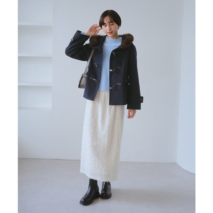 ジャージーメルトンシリーズ ファー付きショートダッフルコート/リンクコーデ | ROPE' PICNIC | 詳細画像24 