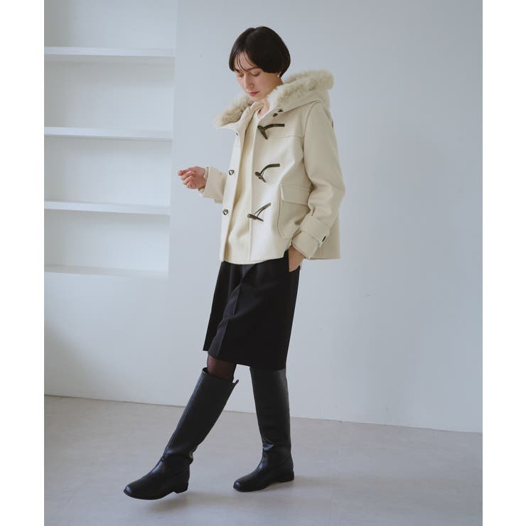 ジャージーメルトンシリーズ ファー付きショートダッフルコート/リンクコーデ | ROPE' PICNIC | 詳細画像3 