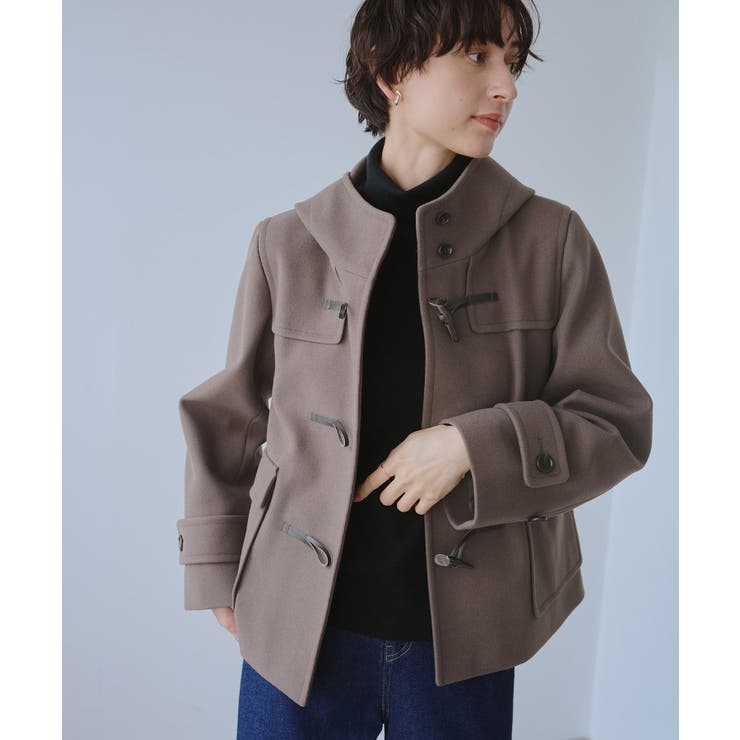 ブラウン系(24) | ジャージーメルトンシリーズ ファー付きショートダッフルコート/リンクコーデ | ROPE' PICNIC