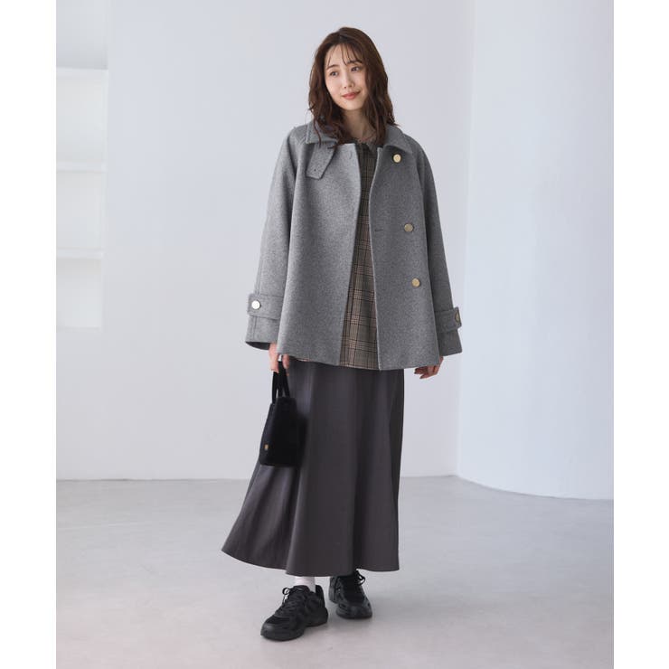 ジャージーメルトンシリーズ 金ボタンミドル丈コート/リンクコーデ | ROPE' PICNIC | 詳細画像3