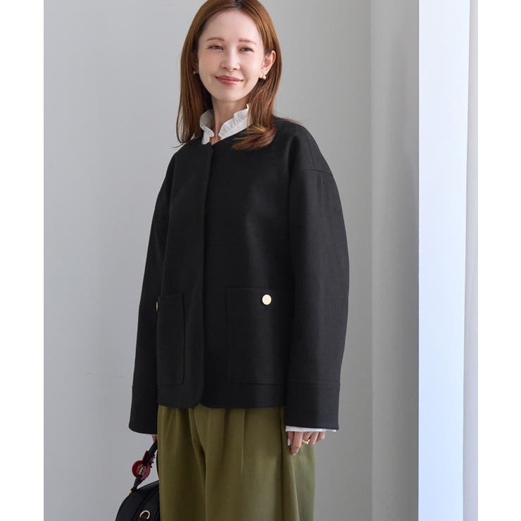 ジャージーメルトン 金ボタンノーカラーブルゾン/ リンクコーデ | ROPE' PICNIC | 詳細画像12 