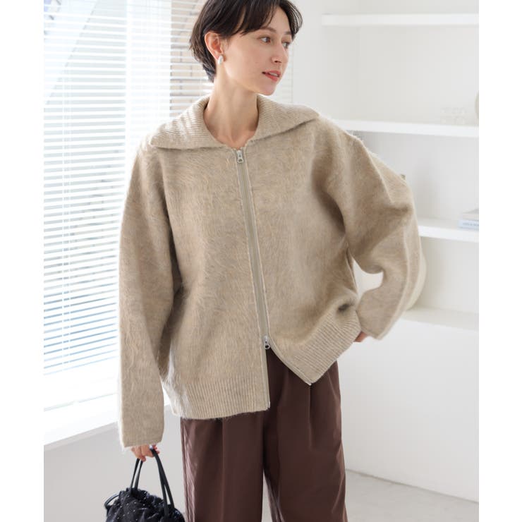 ベージュ(27) | 【WEB限定】Wジップシャギーニットブルゾン | ROPE' PICNIC
