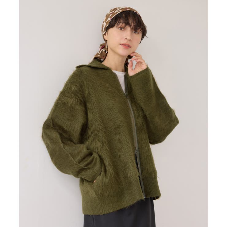 カーキー(36) | 【WEB限定】Wジップシャギーニットブルゾン | ROPE' PICNIC