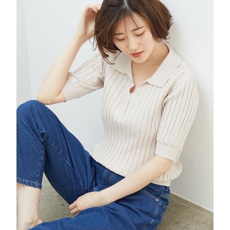 スキッパーニットポロシャツ 品番 Rpcw Rope Picnic ロペピクニック のレディースファッション 通販 Shoplist ショップリスト