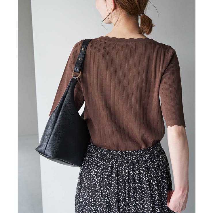 Beauty knit スカラップネックハーフスリーブニットプルオーバー | ROPE' PICNIC | 詳細画像21 