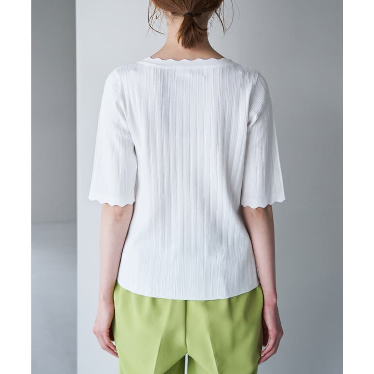 Beauty knit スカラップネックハーフスリーブニットプルオーバー | ROPE' PICNIC | 詳細画像35 