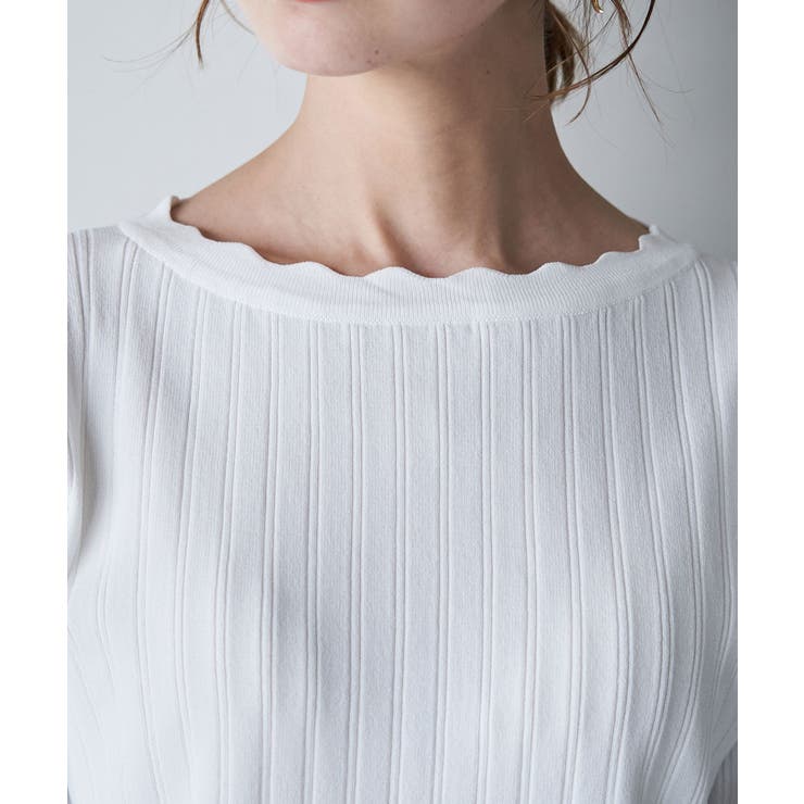 Beauty knit スカラップネックハーフスリーブニットプルオーバー | ROPE' PICNIC | 詳細画像36 