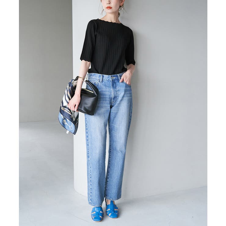 Beauty knit スカラップネックハーフスリーブニットプルオーバー | ROPE' PICNIC | 詳細画像6 