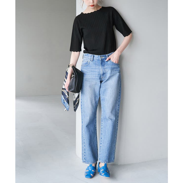 Beauty knit スカラップネックハーフスリーブニットプルオーバー | ROPE' PICNIC | 詳細画像7 