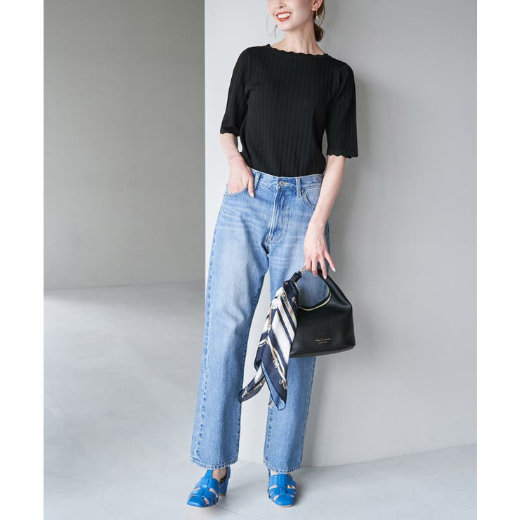 Beauty knit スカラップネックハーフスリーブニットプルオーバー | ROPE' PICNIC | 詳細画像8 