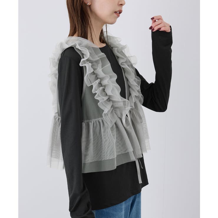 ブラック(01) | 新色追加/シアーカットクルーネックプルオーバー | ROPE' PICNIC