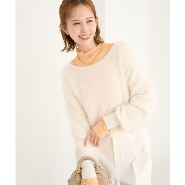 シャギーニットショート丈プルオーバー[品番：RPCW0040840]｜ROPE