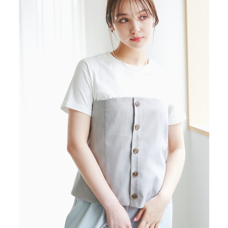 グレー(07) | 異素材ドッキングレイヤードトップス | ROPE' PICNIC