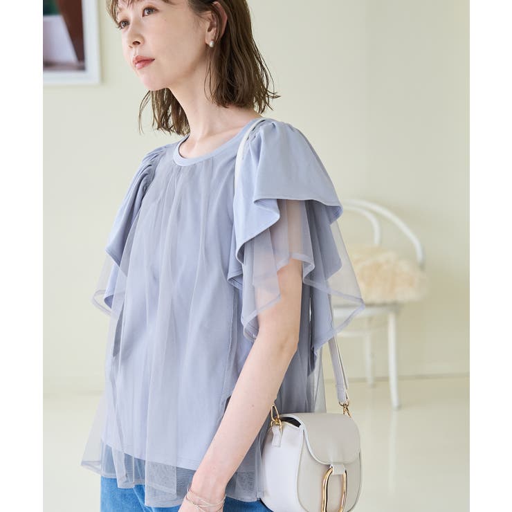 サックス(48) | 新色追加/チュールフリルトップス | ROPE' PICNIC