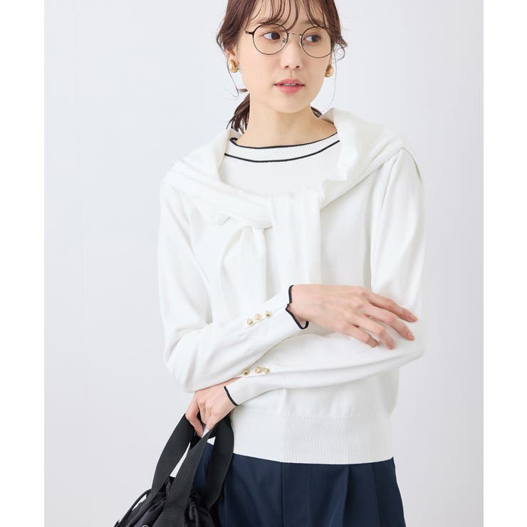 ライン入りニットプルオーバー/アンチピリング・洗濯機OK | ROPE' PICNIC | 詳細画像10 