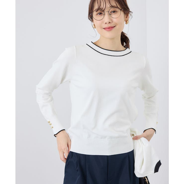 ライン入りニットプルオーバー/アンチピリング・洗濯機OK | ROPE' PICNIC | 詳細画像12 