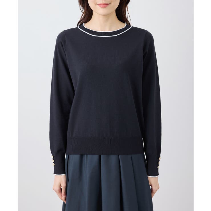 ライン入りニットプルオーバー/アンチピリング・洗濯機OK | ROPE' PICNIC | 詳細画像18 