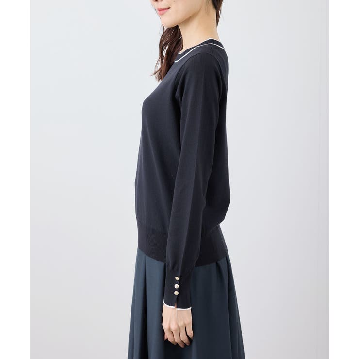 ライン入りニットプルオーバー/アンチピリング・洗濯機OK | ROPE' PICNIC | 詳細画像19 