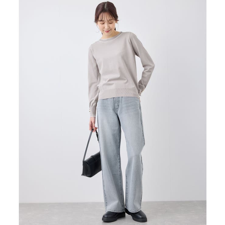 ライン入りニットプルオーバー/アンチピリング・洗濯機OK | ROPE' PICNIC | 詳細画像2 