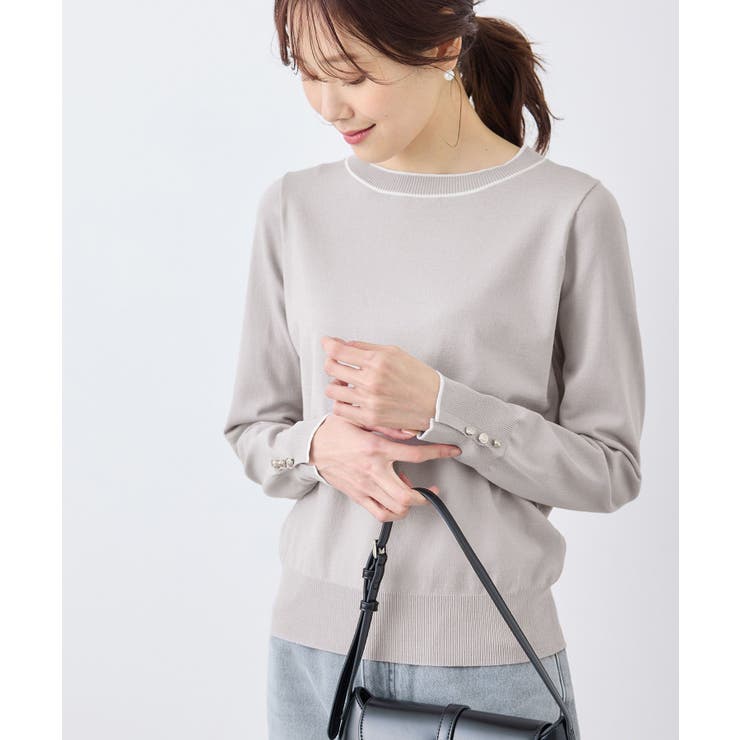 ライン入りニットプルオーバー/アンチピリング・洗濯機OK | ROPE' PICNIC | 詳細画像5 