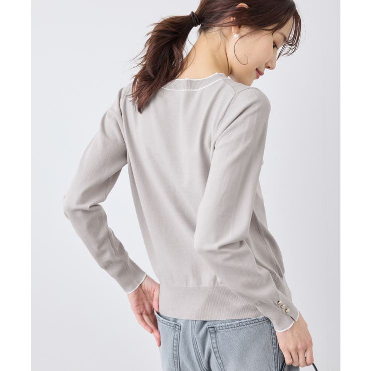 ライン入りニットプルオーバー/アンチピリング・洗濯機OK | ROPE' PICNIC | 詳細画像6 